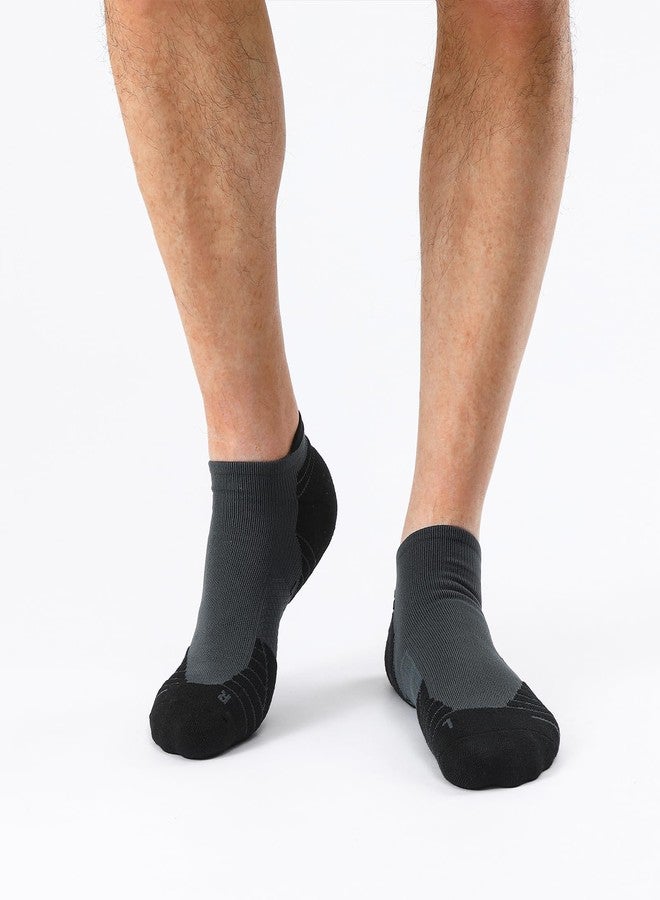 WANDER Men's Athletic Running Socks 7 Pairs Thick Quarter Socks Cushion Ankle Sport Low Cut Socks(7 Pairs Grey Black,Size:10-12) - Image 5